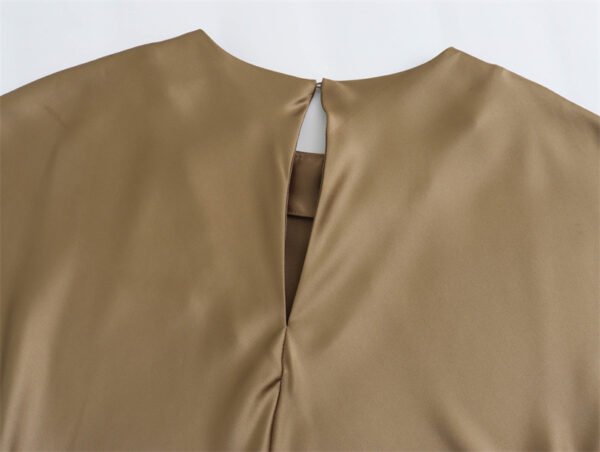 Satin Party Evening Women Midi Dress Elegant Keyhole Back A-Line Robe Sleeveless Female Long Dresses - Image 6