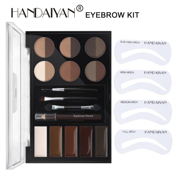 Professional Eyebrow Enhancers Cream Powder Palette Brow Stamp Kit Tattoo Makeup Contour Waterproof Tint Stencil Eyebrow Pencil - Image 2