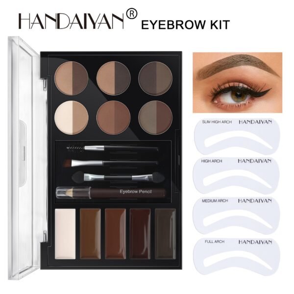 Professional Eyebrow Enhancers Cream Powder Palette Brow Stamp Kit Tattoo Makeup Contour Waterproof Tint Stencil Eyebrow Pencil - Image 4