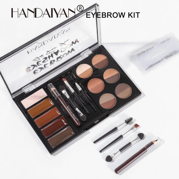 Professional Eyebrow Enhancers Cream Powder Palette Brow Stamp Kit Tattoo Makeup Contour Waterproof Tint Stencil Eyebrow Pencil - Image 5