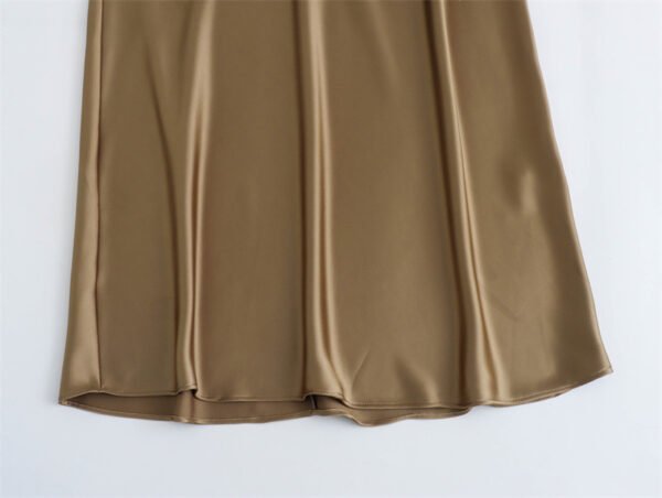Satin Party Evening Women Midi Dress Elegant Keyhole Back A-Line Robe Sleeveless Female Long Dresses - Image 5