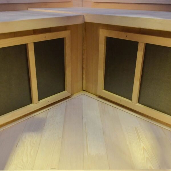 TMG LIVING 3 Person Corner Indoor FAR Infrared Sauna Room, Natural Canadian Hemlock, Bluetooth Speakers, Tempered Glass Door, TMG-LSN40 - Image 12