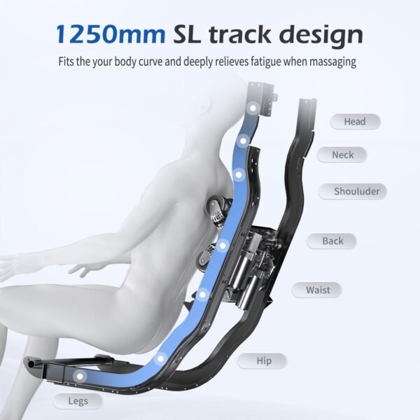 BOSSCARE 2023 Brand New Update GR8686 Massage Chairs with AI Voice, App Control SL Track Zero Gravity Full Body Massage Recliner Gray - Image 3