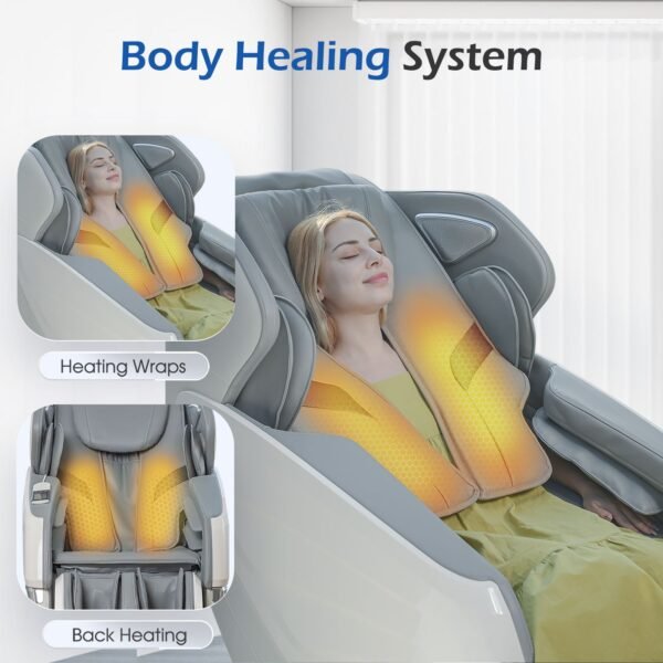 BOSSCARE 2023 Brand New Update GR8686 Massage Chairs with AI Voice, App Control SL Track Zero Gravity Full Body Massage Recliner Gray - Image 5