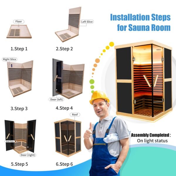 Double person V-shaped far infrared sauna room - Image 6