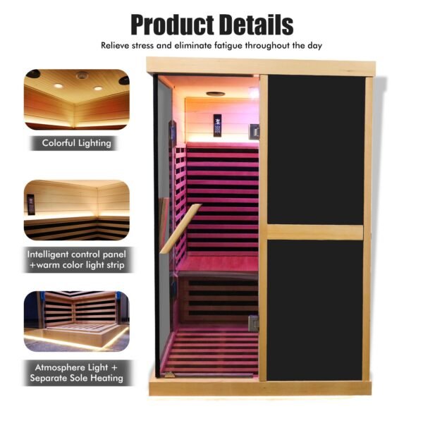 Double person V-shaped far infrared sauna room - Image 7