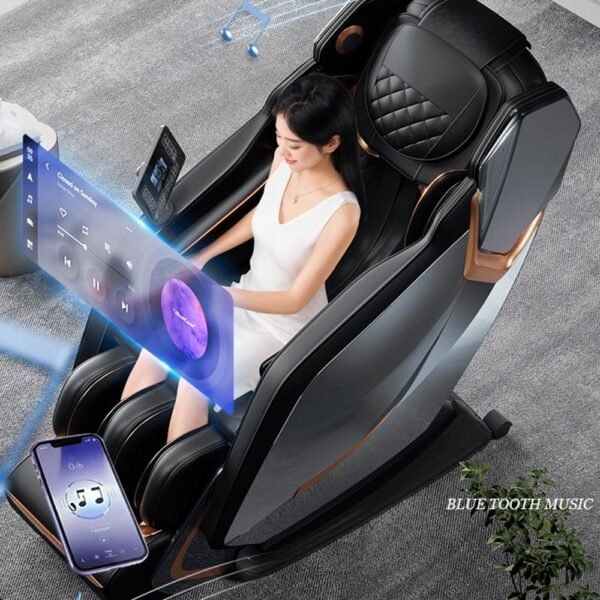 Full Body Zero Gravity Shiatsu Massage Chair SL-Track Recliner with Airbag Speaker LCD Screen Remote Control Voice Control Back/Leg Heat - Image 4